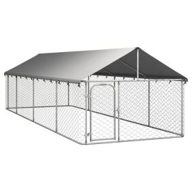 Outdoor Dog Kennel with Roof 236.2"x78.7"x59.1"