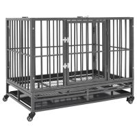 Dog Cage with Wheels Steel 36.2"x24.4"x29.9"